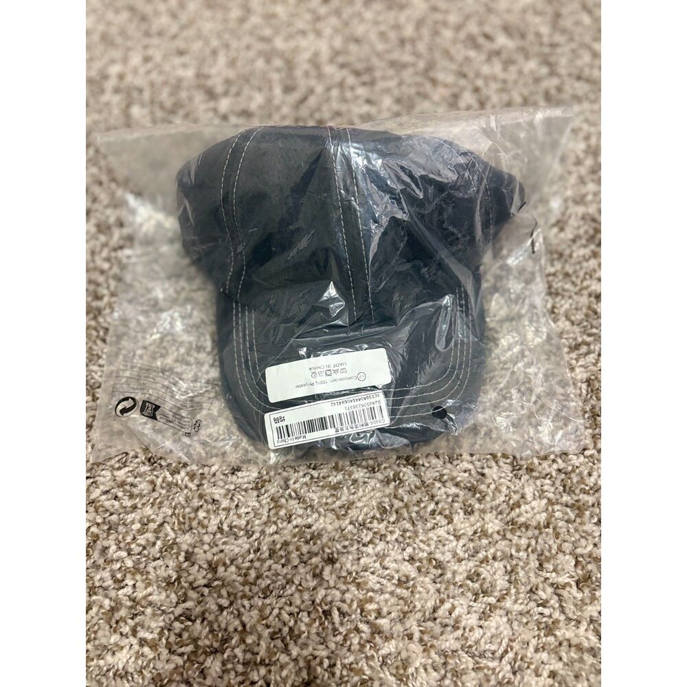 Charcoal Black Distressed Star Baseball Cap - Picture 2 of 7
